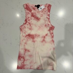 NWT: BR : Cotton Ribbed High Neck Tank : Pink Ivory : Small